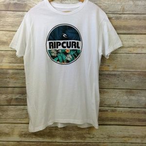 Rip curl white graphic tee L